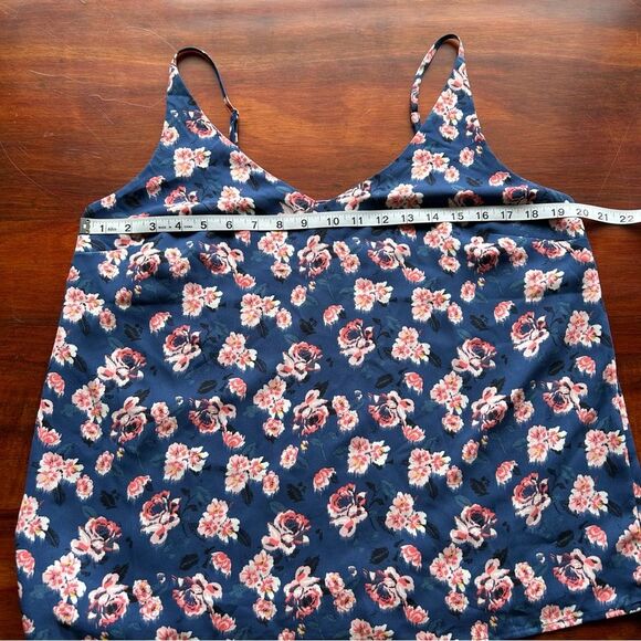 Banana Republic Floral Cami Tank Top Blue Pink Flowers Size Large - Picture 8 of 8